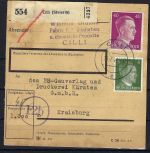 DR 2 Paketkarte Südsteiermark , Cilli / Gurkfeld (Steierm) 1944