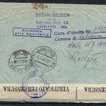 Italien. Verwaltung Slowenien, Zensurbrief Ljubljana n. Zagreb 1942