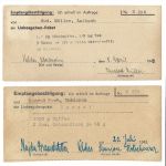 Ital. Verwaltung Slowenien 1943, 2 Empfangsbest. für Liebesgaben
