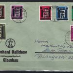 Lokalausgaben 1945-50, Glauchau Mi 1, 5b, 7, 10, 12, 14, 15 auf Brief