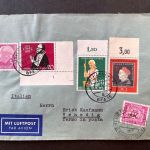 P) LuPo Bund Mi 301 Ecke UR mit FN 1, Nachgebühr Hannover n. Venedig