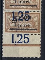 P) Memel 49 ** senk. Paar mit LF, eklatanter Druckverschiebung auf LF