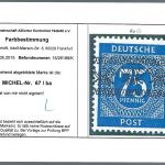 P) Bizone Mi 67 I ba ** Farbbestimmung Arge + Signum
