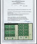 P) Bizone Mi 68 I/II Viererblock mit DZ F ** FA Schlegel BPP, ME _._