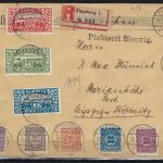 Schleswig Mi 1-20 Satzbrief echt befördert von Flensburg n. Leipzig