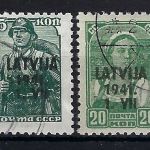 D. Bes. Lettland, Mi 1-6 ° (Mi 3 sig. Krischke), ME 120€