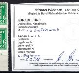 D. Bes. Guernsey Mi 1a ° Viererblock-UR mit DV, KB Wieneke BPP