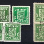 D. Bes. Guernsey Mi 1 b-d, f, j gestempelt, teils BPP gepr., ME 147€