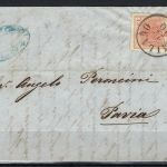P) Lombardei-Venetien Mi 3y EF befördert von Mailand n. Pavia