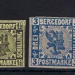Bergedorf Mi 1a* , 3-5*, ungebr. mit Falz je gep. Mozek BPP, ME 140€