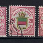 Helgoland Mi 18 c bis g je ° und gep. Schulz BPP, ME 420€