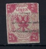 Lübeck Mi 4 ° gep. W. Engel BPP, mE 1.200€, Mängel