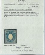 Schleswig Holstein Mi 1 a (*) ohne Gummi, Attest Prüfstelle Basel, ME 400€