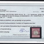 DR Mi 19 ° "Frabfleck im Prägefeld oben links", Befund Brugger BPP