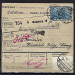 DR Mi 95 B IIb (6) MeF Paketkarte in die Schweiz, ME 560€