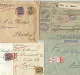 DR 5 belege mit Mi 58, 59, 61, 62, Einschreiben/Paketkarte/Wertbrief ME 400€