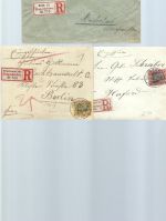 DR 5 belege mit Mi 58, 59, 61, 62, Einschreiben/Paketkarte/Wertbrief ME 400€