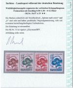 C) D. Bes. Serbien Mi 54-57 IV ** einwandfrei, Attest Brunel VP, ME 350€