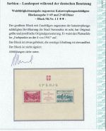 C) D. Bes. Serbien Block 1 PF I **, Attest Brunel VP, ME 1.000€