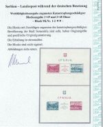 C) D. Bes. Serbien Block 1-2 ** einwandfrei, Attest Brunel VP, ME 720€