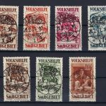 C) Saargebiet Mi 144-150 ° (144-45, 149-50 gp. geigle BPP), ME 650€, Luxus