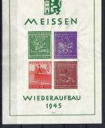 C) Lokalausgaben 1945-50 Meissen Block 1 ** ME 300€, Mängel