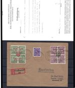 C) Lokalausgaben 1945-50 Döbeln Mi 2-3, Viererblöcke Brief
