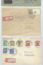 C) Lokalausgaben, 3 Briefe MiF / R-Briefe, dabei Plauen Mi 1-7 FDC