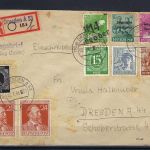 C) SBZ Mi 188, 193 FDC, R-Brief Dresden, geprüft Petzold BPP BPP