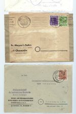 C) SBZ 3 Briefe Bezirk 27, 41,mit Nachgebühr und Wiederverwendung