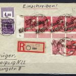 C) SBZ Bezirk 27, Mi 168 V (4), 176 V, R- Brief Letzttag, gp. Modry BPP