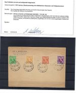 C) AM Post FDC Mi 3-4, 7 mit Notstempel Aachen 19.3.45, Schlegel BPP