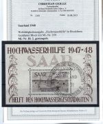 Saarland , Block 2 mit SoSt, ME 2.400€, FA Geigle BPP, einwandfrei