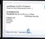Saargebiet Mi 5 a II A / A + S Paar ** einwandfrei, KB Braun BPP