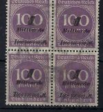 DR Mi 331 b ° 4er-block, ME 144€, gepr. Infla Berlin