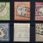 DR Mi 17a, 18, 19, 21a, 22 jede Marke gestempelt, 21a BPP gepr.
