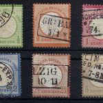 DR Mi 17a, 18, 19, 21a, 22 jede Marke gestempelt, 21a BPP gepr.