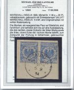 C) Marshall Inseln Vorläufer V 48a Paar ∆, ME 400€, FA Jäschke-L. BPP