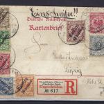 C) DAP Marokko Mi 1-6 auf DR Kartenbrief Casablanca n. Leipzig
