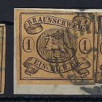 C) Braunschweig Mi 6 (3), mit 6 a Y (Mundstück n. rechts) gp., ME 280€