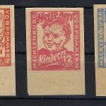 Meckl. Vorpommern Mi 26-28 Druck auf der Gummiseite, ND, signiert