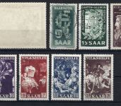 Saarland Jahrgang 1951 °, ME 325€, 304, 305, 309-313 je gepr. Ney VP