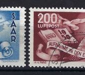 Saarland Mi 297-298 °, ME 320€, gepr. Ney VP