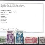 Saarland Mi 255-259 ° einwandfrei, ME 500€, KB Ney VP