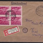 DR Mi 908 MeF portogerecht, R-Brief Lübeck n- Kiel