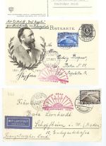 DR Mi 456-458 auf Karten / Beleg, Polarfahrt 1931, 1x via Leningrad