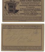 DR 2 Flugpostkarten Rhein am Main, dabei Junker & Ruh-Gasherde