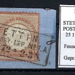 DR Mi 21a Briefstück mit klarem Ra3 Stettin, gepr. Sommer BPP