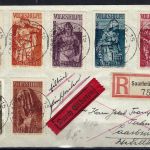 Saargebiet Mi 171-177 Satzbrief echt befördert