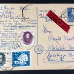 P) DDR Mi 302 auf Ganzsache / Eilboten, MiF Meissen - Klotzsche